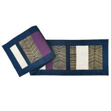 Load image into Gallery viewer, Table runner (Blue/Raw hemp)
