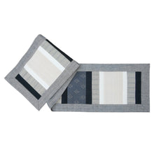 Load image into Gallery viewer, Table runner (Chenille contrast)(Gray/Blue)
