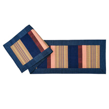 Load image into Gallery viewer, Table runner (Navy/Gold)
