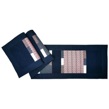 Load image into Gallery viewer, Table runner (Navy/Pale pink)
