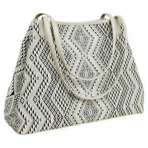 Shoulder bag "Lao Naga" (White/Light gray)