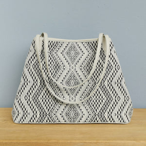 Shoulder bag "Lao Naga" (White/Light gray)