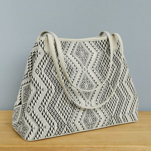 Shoulder bag "Lao Naga" (White/Light gray)