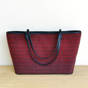 Shoulder bag "Cotton" (Wine red/Navy)