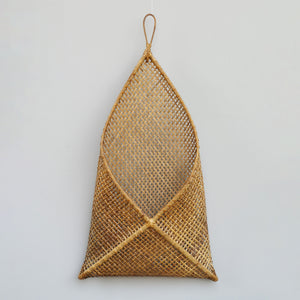 Rattan Wall basket (M) (Dark brown)
