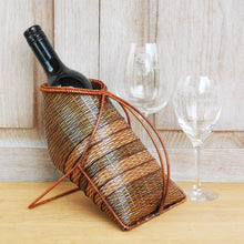 Load image into Gallery viewer, Wine holder basket (Brown/Stripes)
