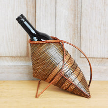 Load image into Gallery viewer, Wine holder basket (Brown/Stripes)
