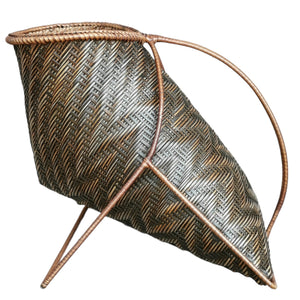 Wine holder basket (Dark brown/Zigzag)
