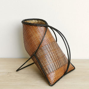 Wine holder basket (Light brown/Dark brown)