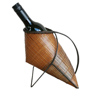 Wine holder basket (Light brown/Dark brown)