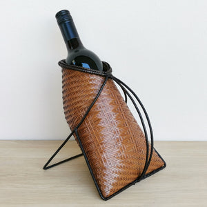 Wine holder basket (Light brown/Zigzag)