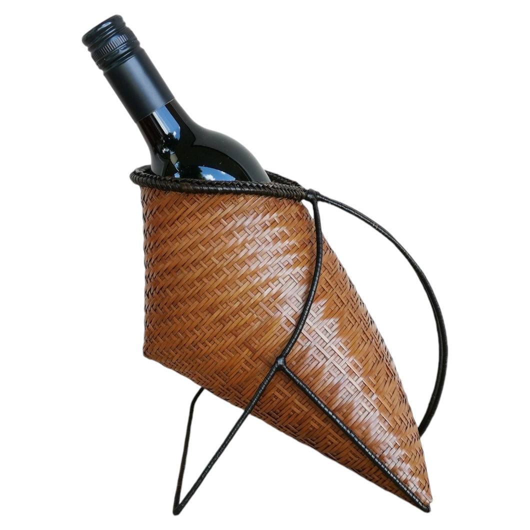 Wine holder basket (Light brown/Zigzag)