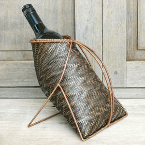 Wine holder basket (Dark brown/Zigzag)