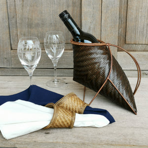 Wine holder basket (Mahogany/Zigzag)